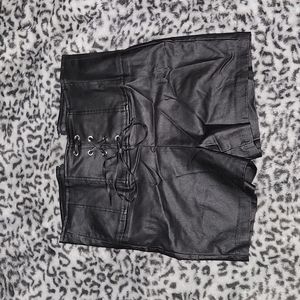 Leather shorts